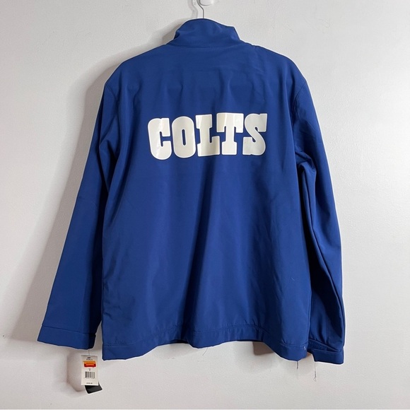 NFL Indianapolis Colts Soft Shell Full Zip Jacket Men's Medium Logo Spellout - Picture 4 of 11